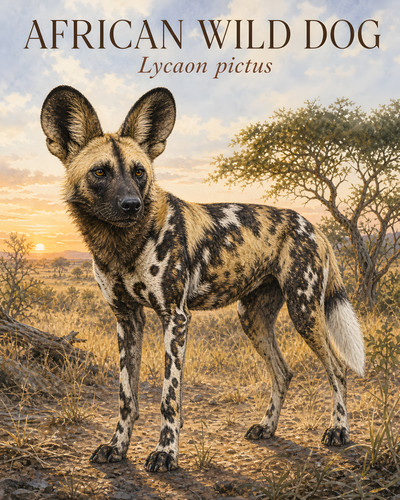 African wild dog standing - wild,